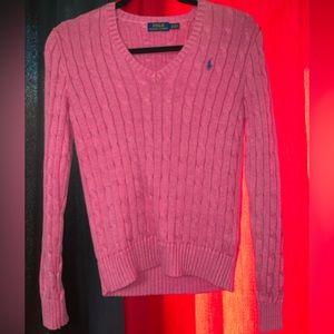 Polo Ralph Lauren Pink Cable Knit Sweater Small